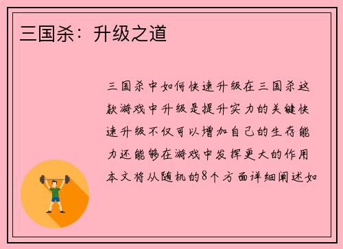 三国杀：升级之道